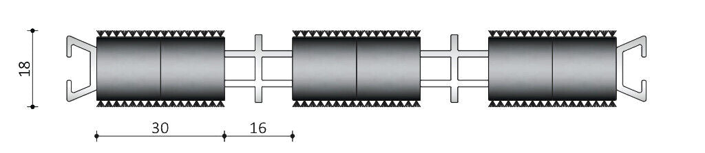 Profi Duo 007 Zwart 18 mm