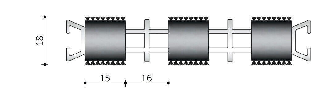 Profi Duo 007 Zwart Single 18 mm