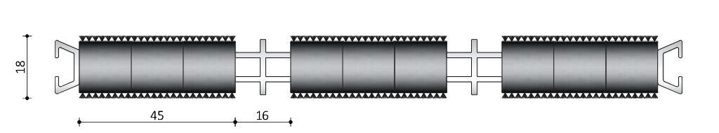 Profi Duo 007 Zwart Triple 18 mm