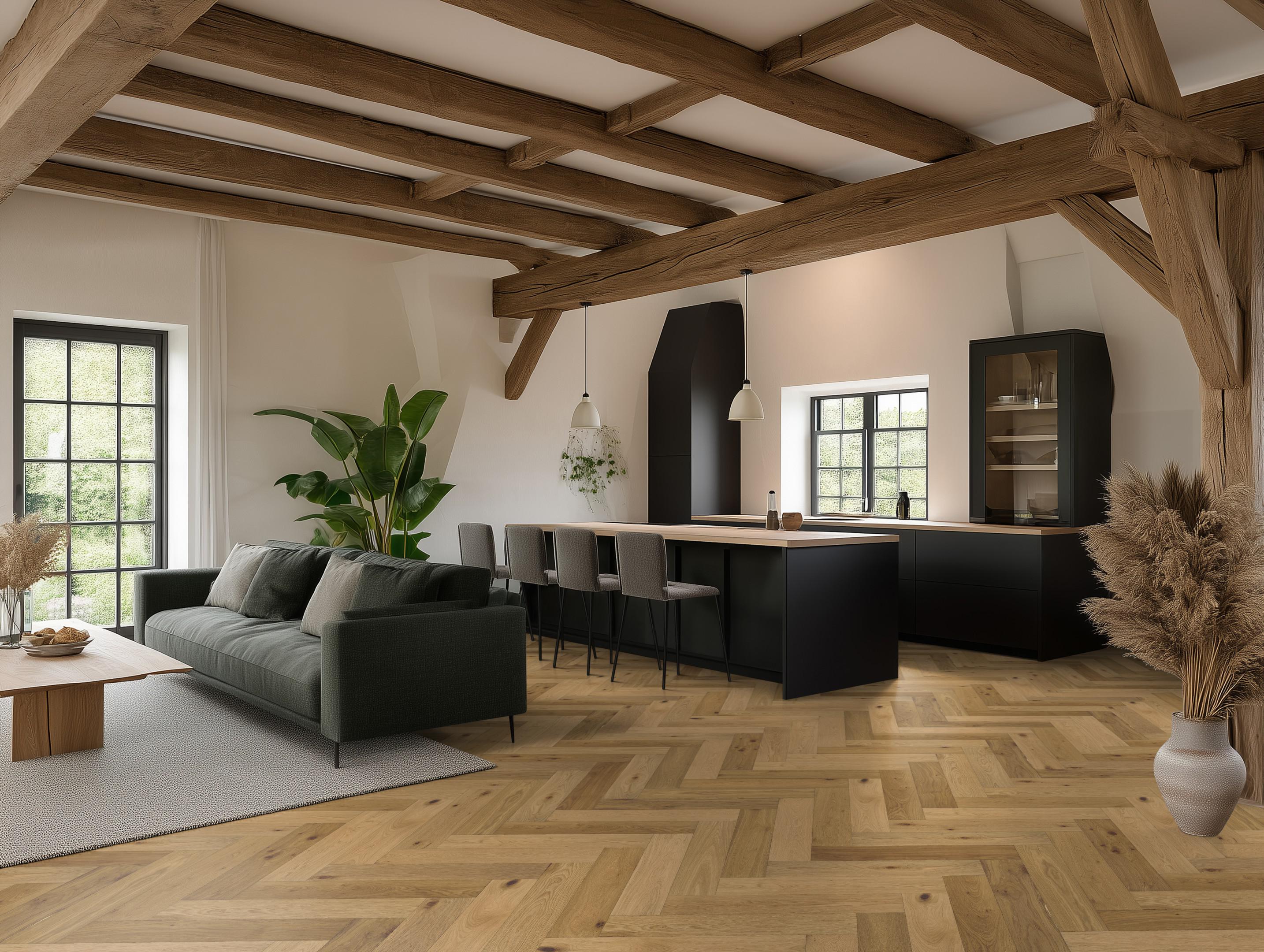 Beverly Hills visgraat rustiek dubbel gerookt naturel 4103