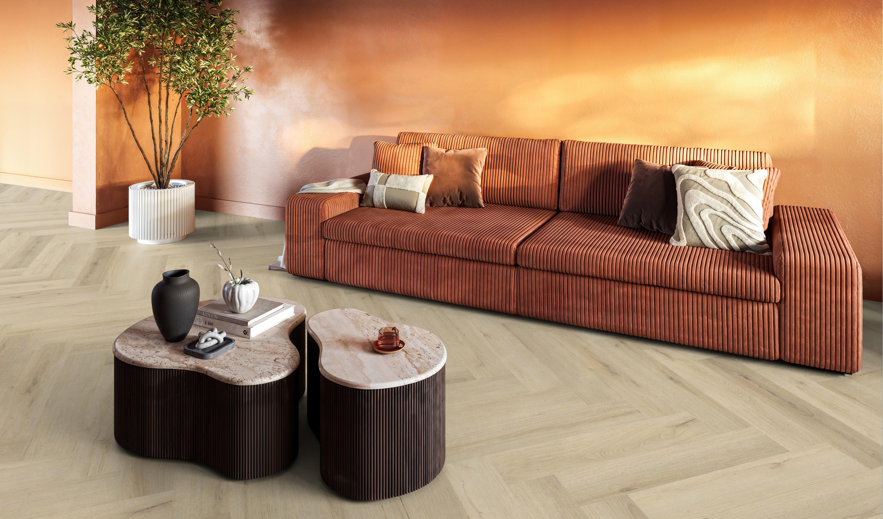 YUP XL Greenford herringbone dryback warm beige