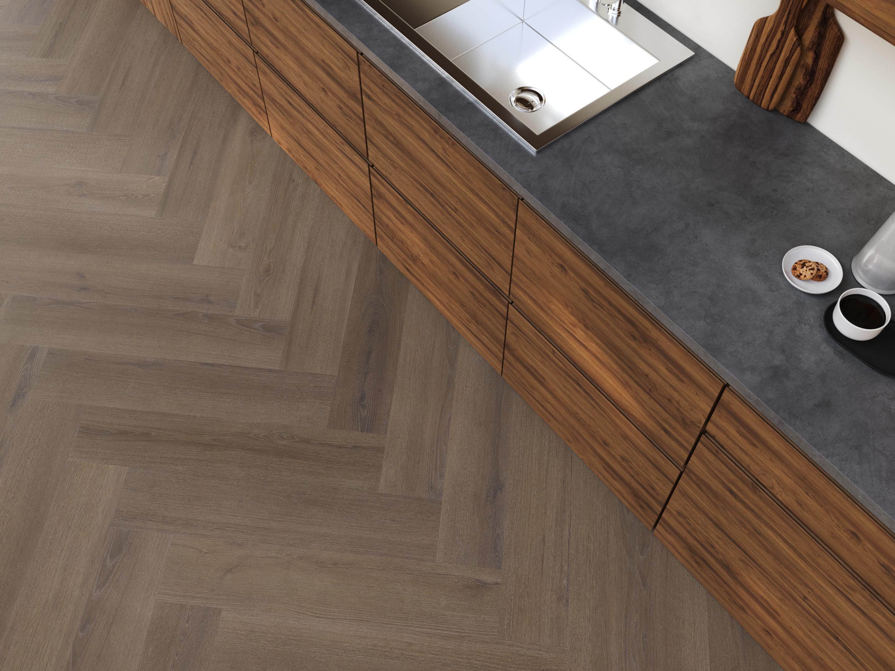 YUP XL Greenford herringbone dryback brown