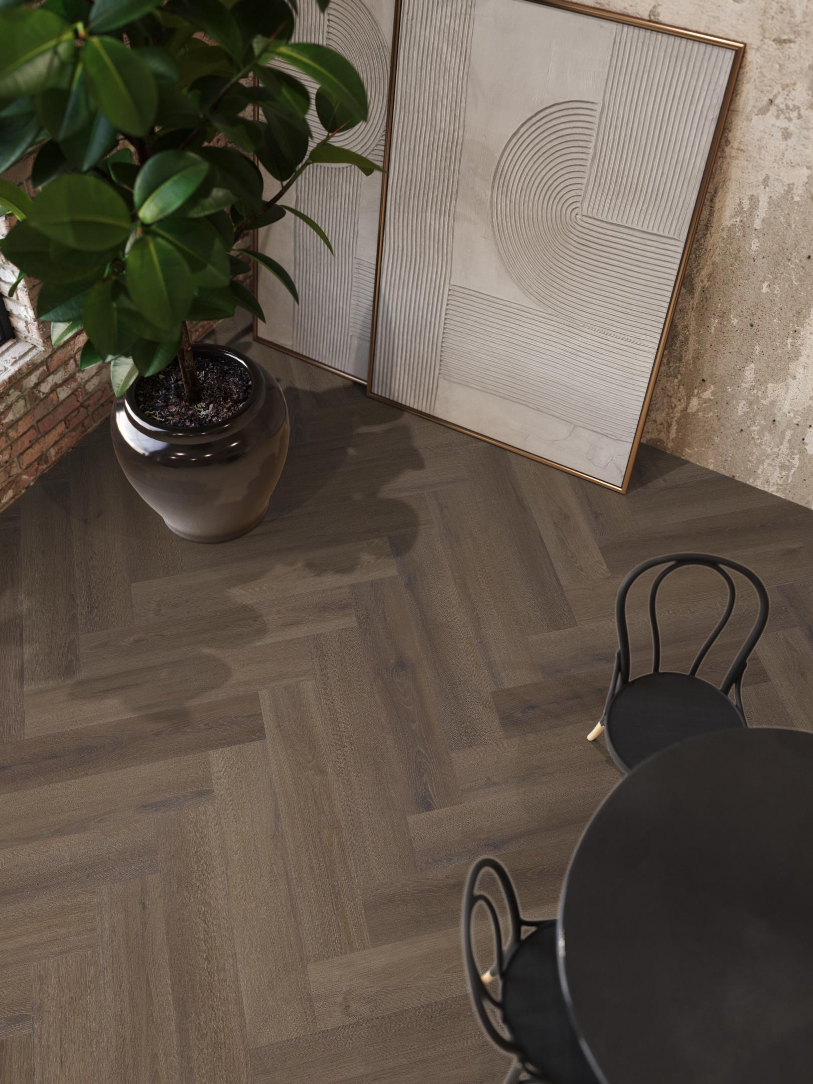 YUP XL Greenford herringbone dryback brown