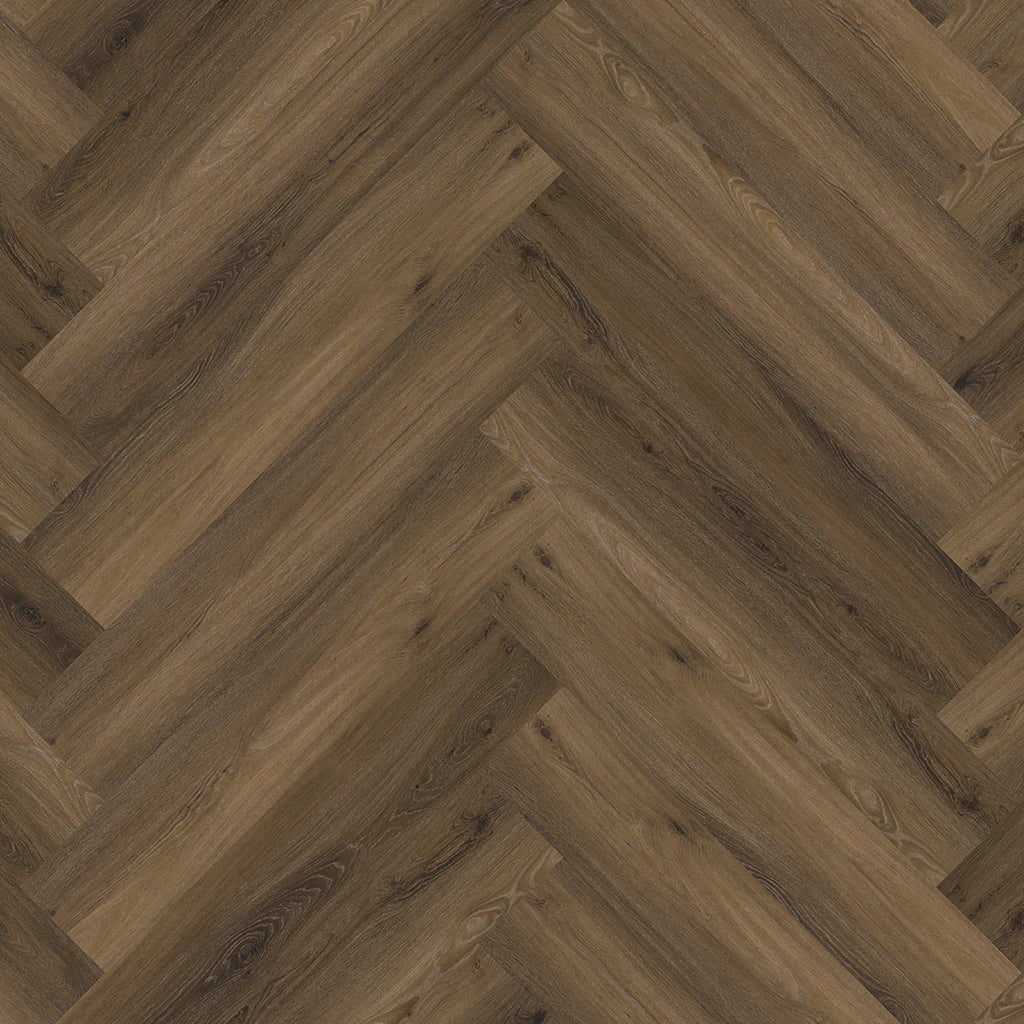 YUP Visgraat Herringbone Warm Brown Click PVC