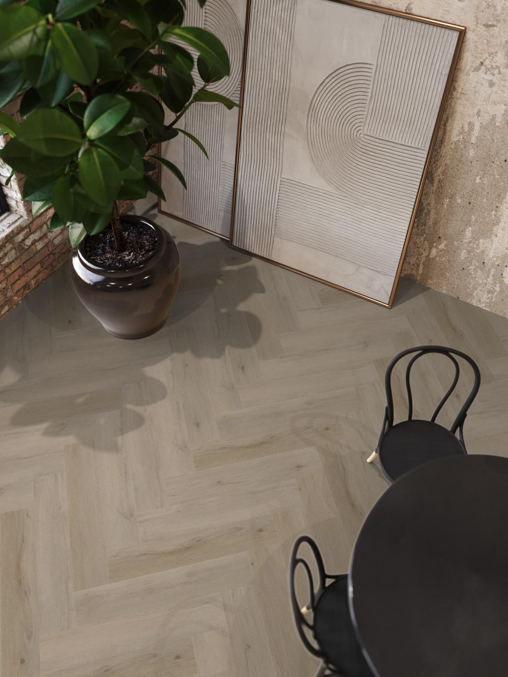 YUP Leyton herringbone dryback light oak