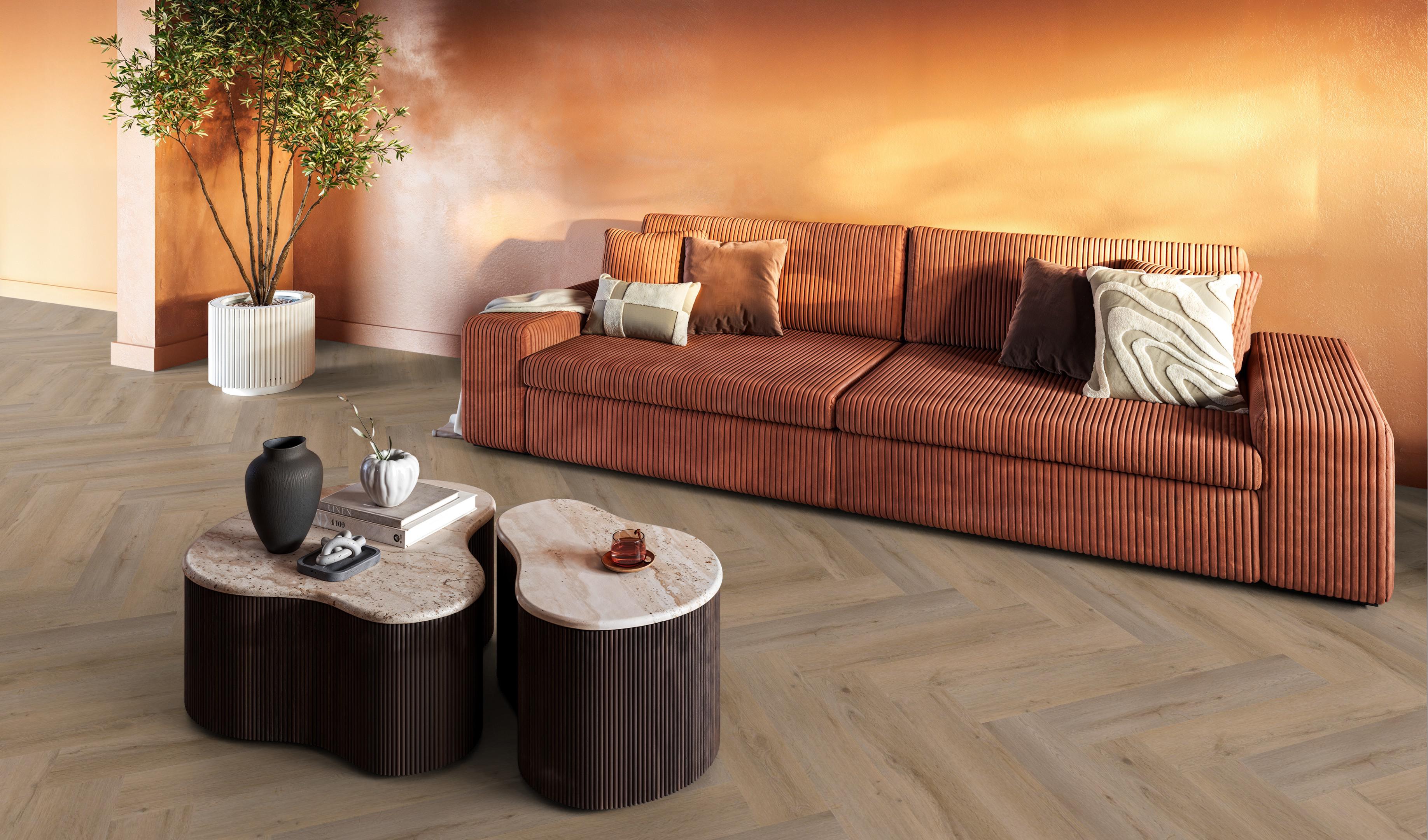 YUP Leyton herringbone dryback natural oak