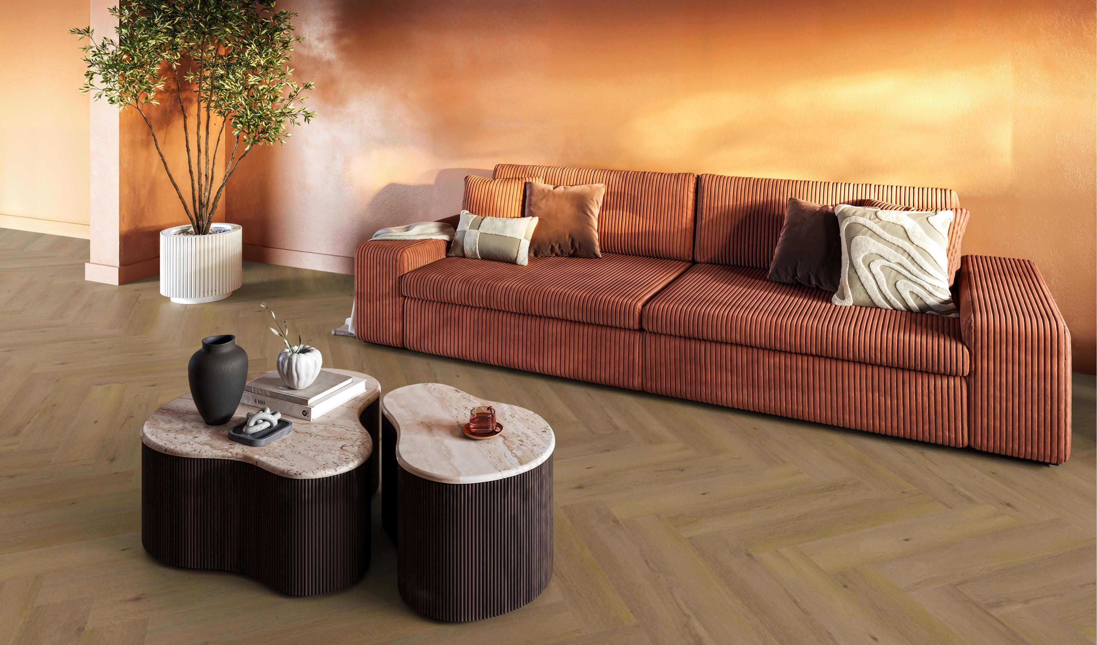 YUP Leyton herringbone click SRC dark oak