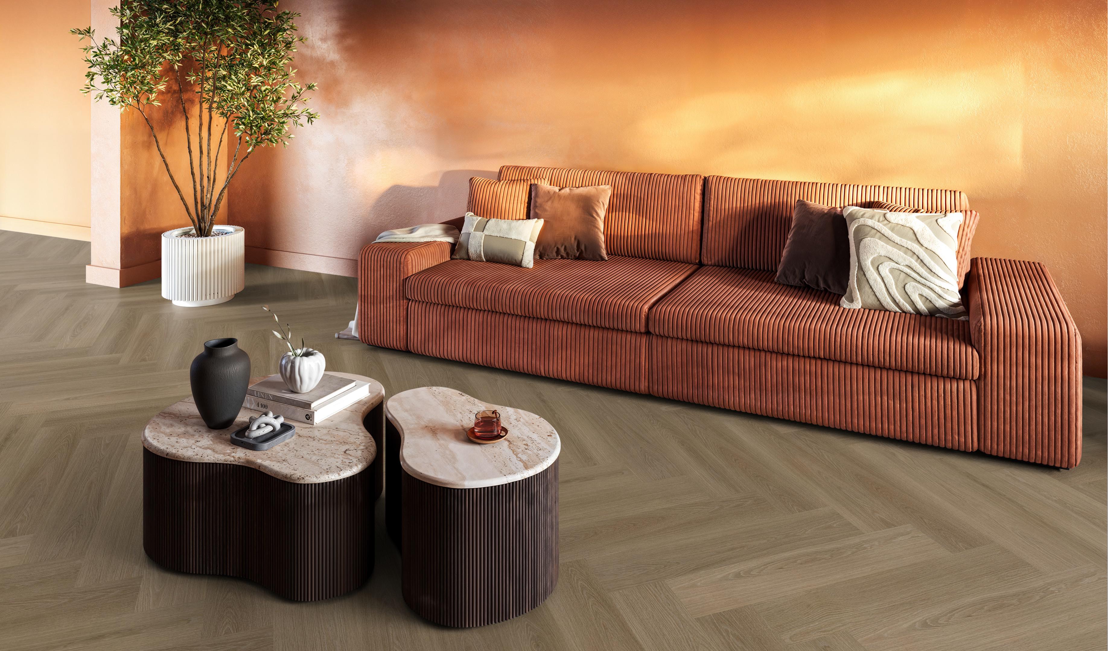 YUP XL Brentford herringbone click SRC dark oak