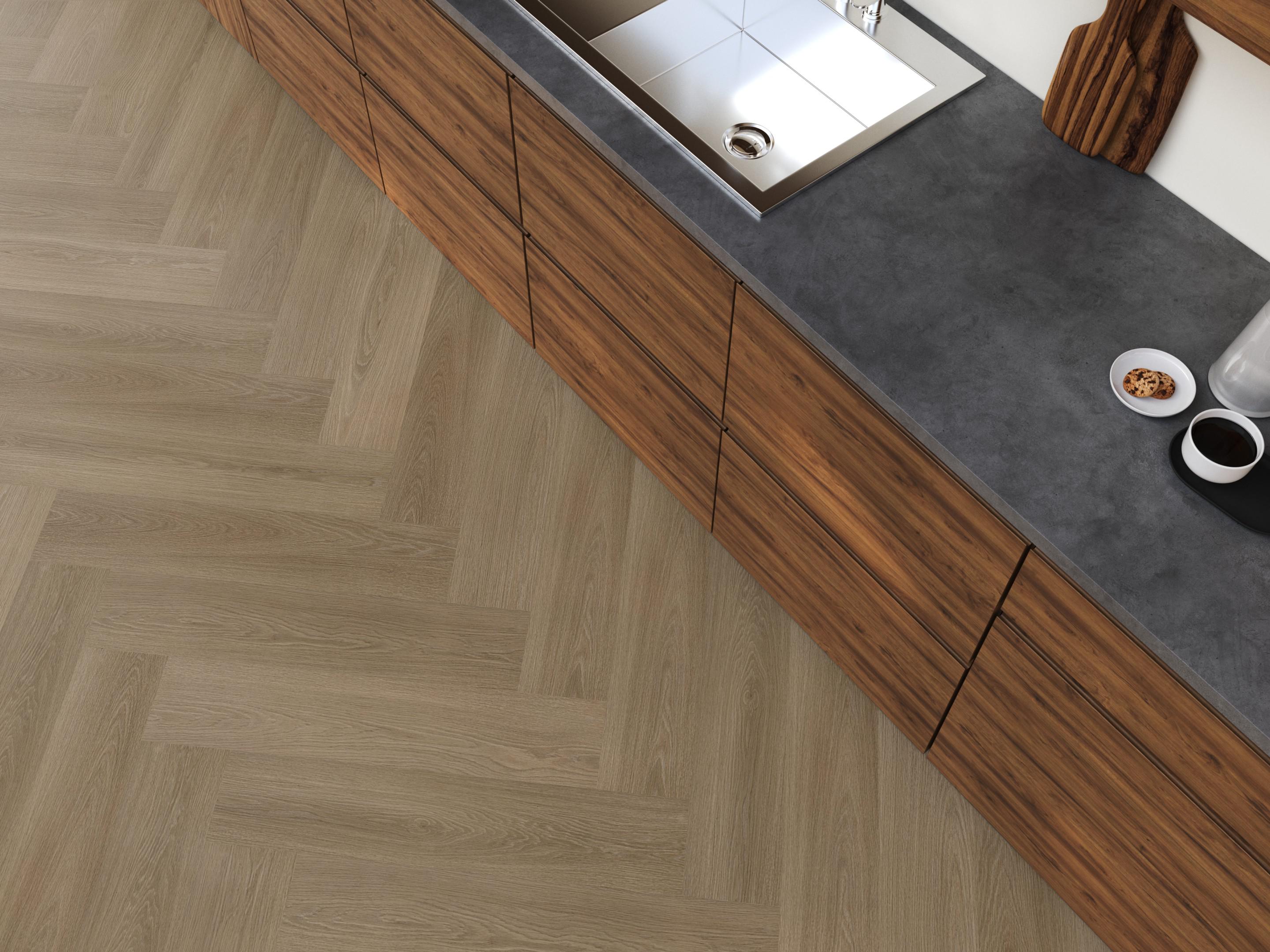 YUP XL Brentford herringbone click SRC dark oak