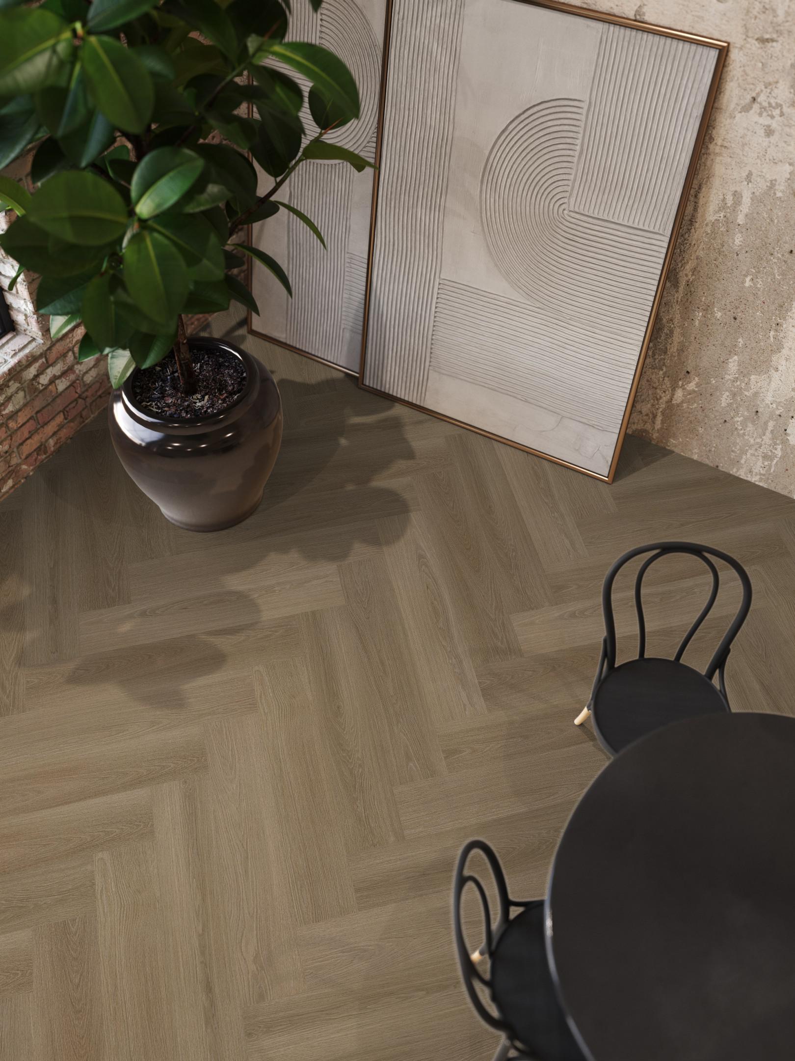 YUP XL Brentford herringbone click SRC dark oak