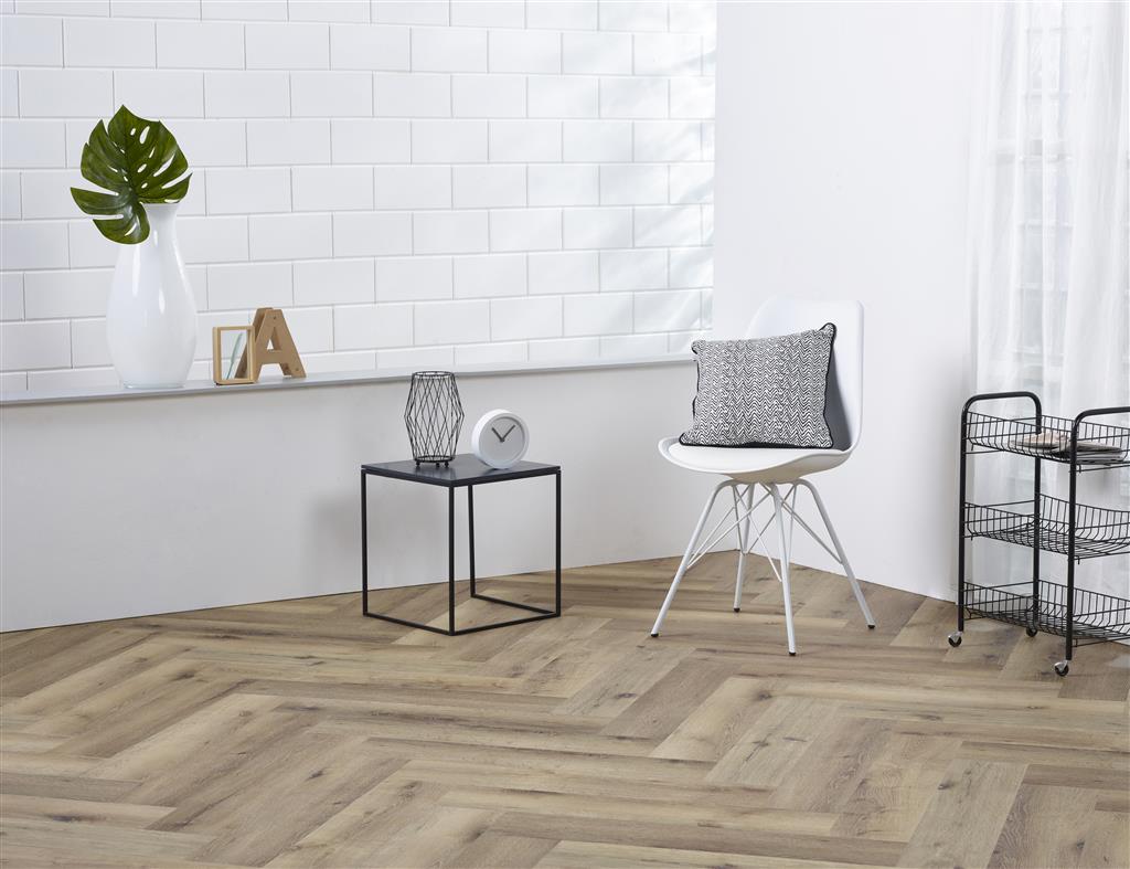 YUP Visgraat Herringbone Dark Oak Plak PVC