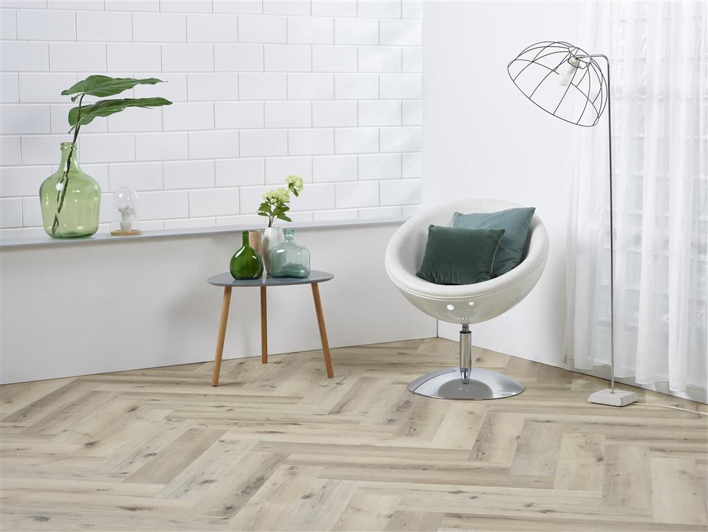 YUP Visgraat Herringbone Light Oak Plak PVC