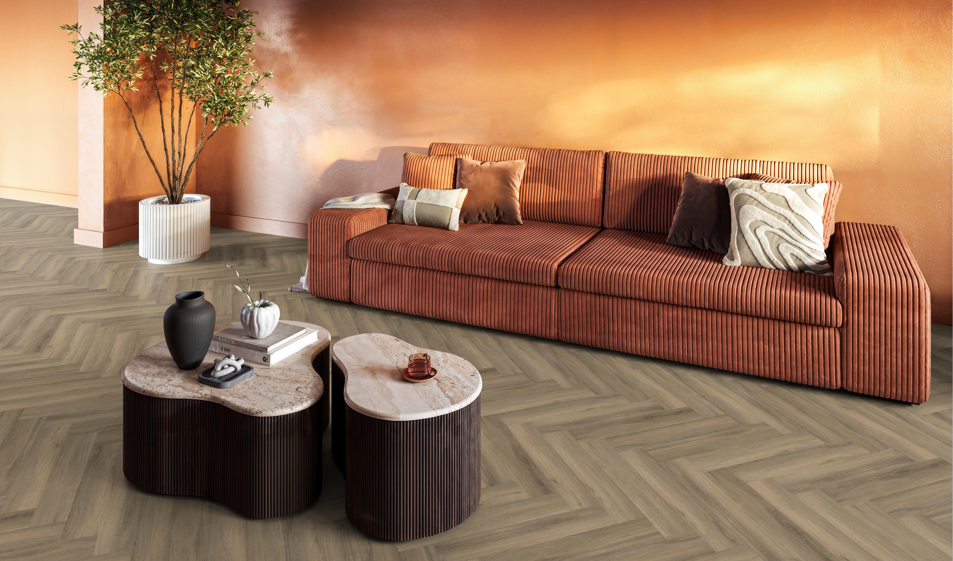 YUP Paddington Herringbone dryback lichtbruin
