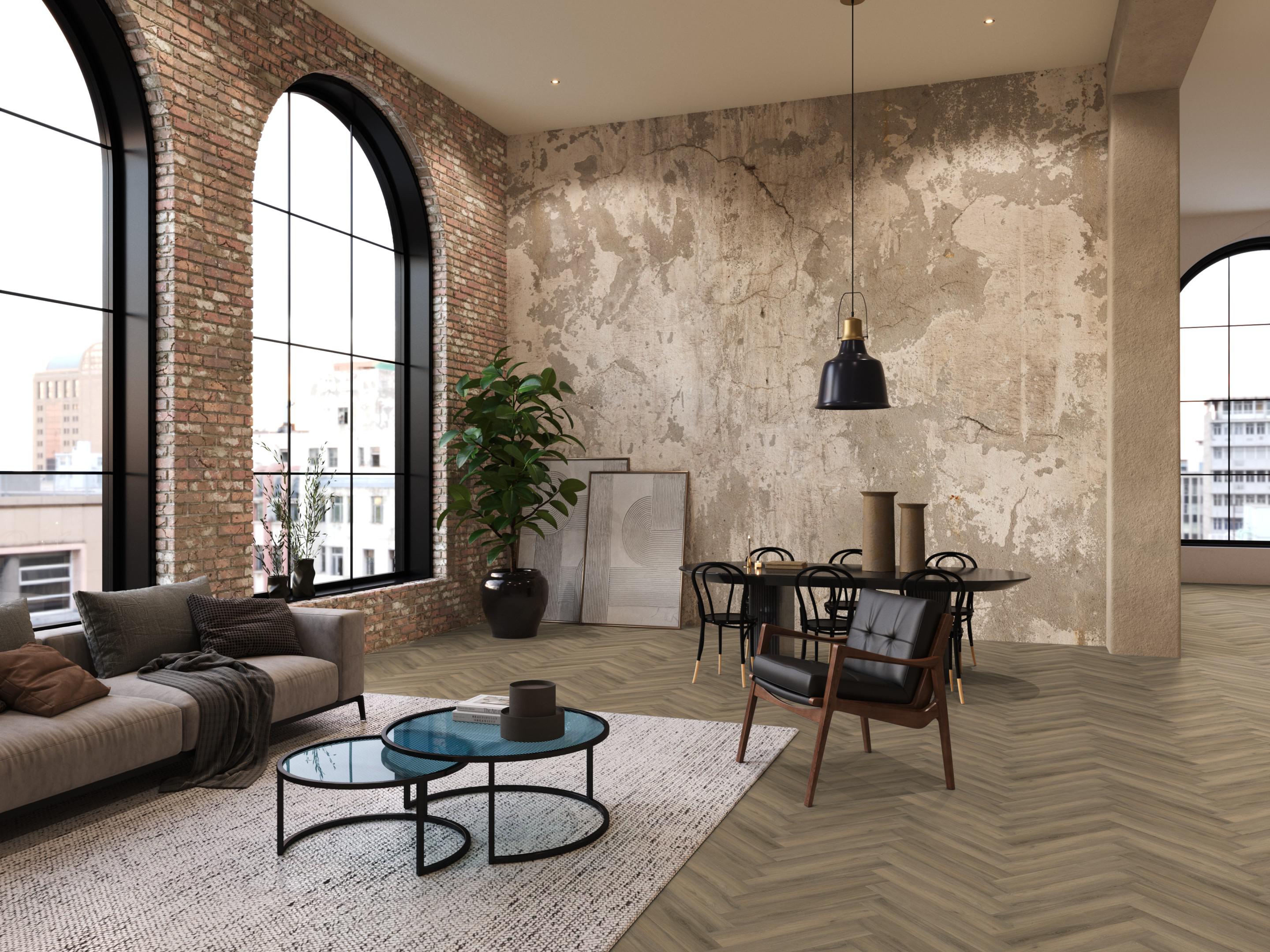 YUP Paddington Herringbone dryback lichtbruin