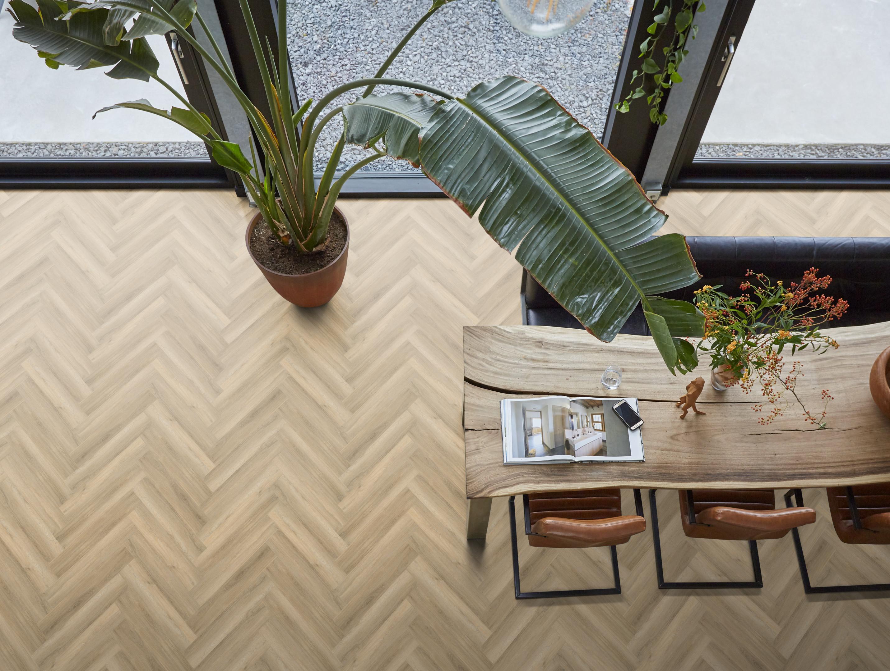 YUP Paddington Herringbone dryback beige