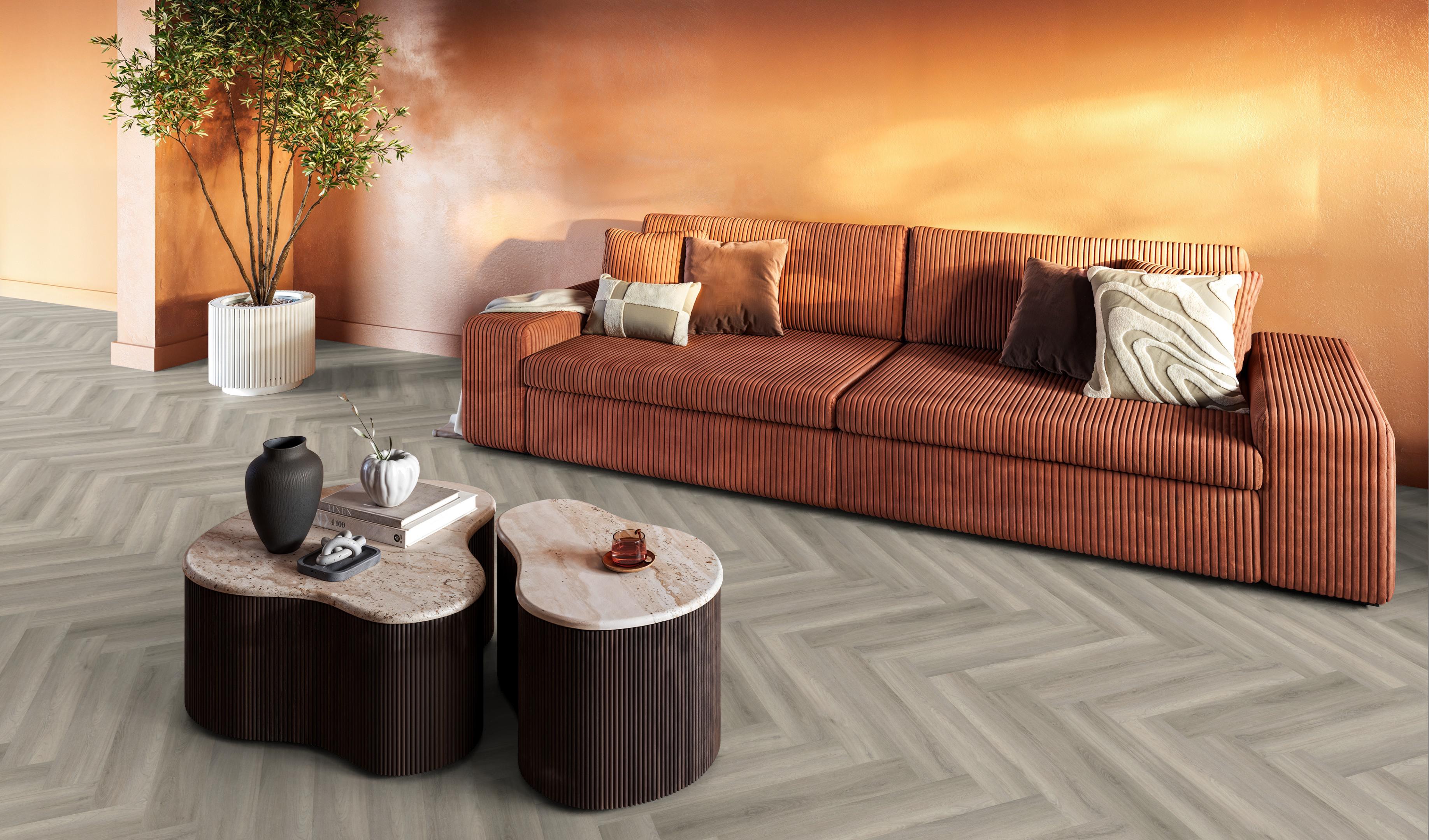 YUP Paddington Herringbone dryback grey