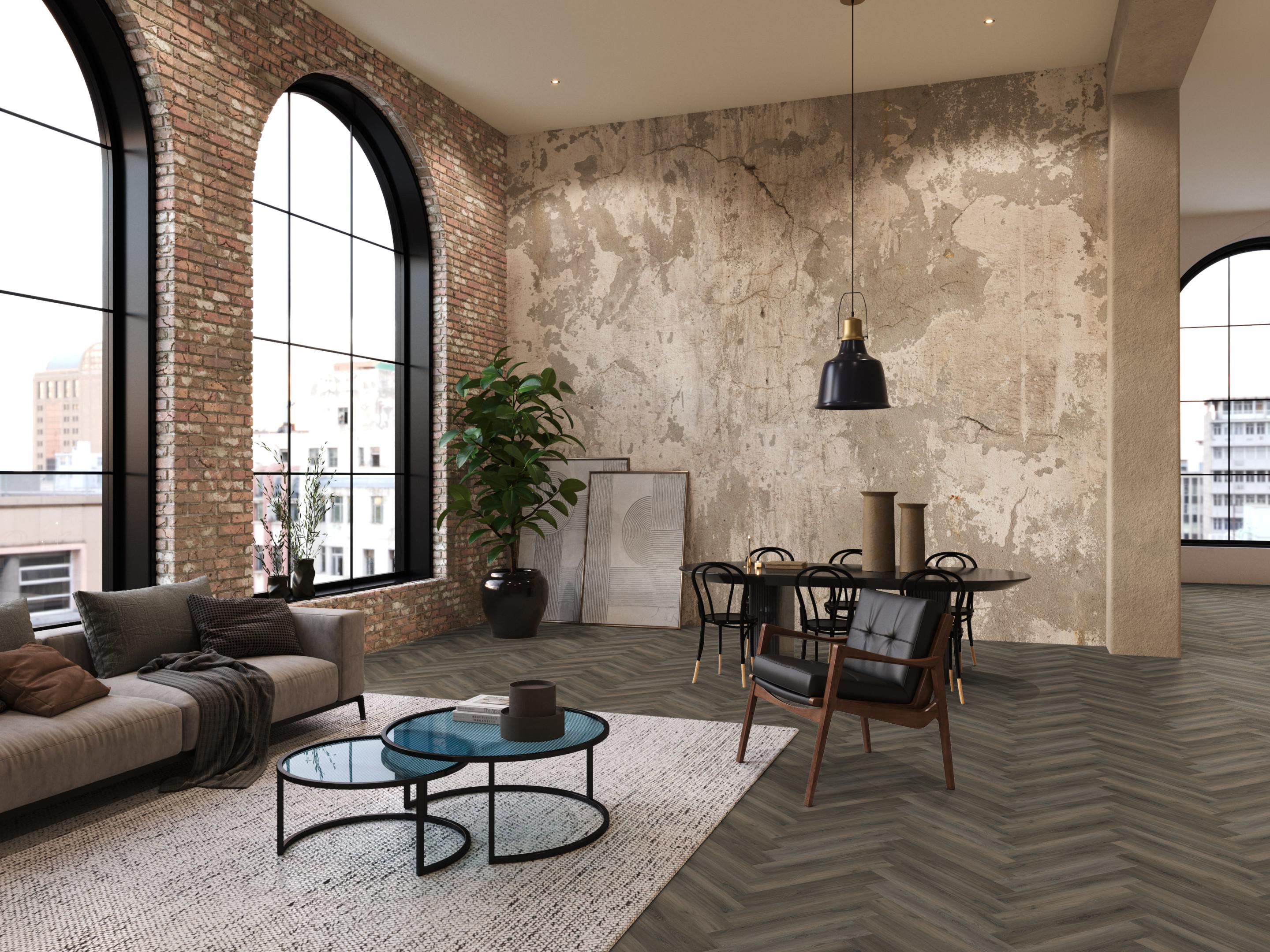 YUP Paddington Herringbone dryback dark grey