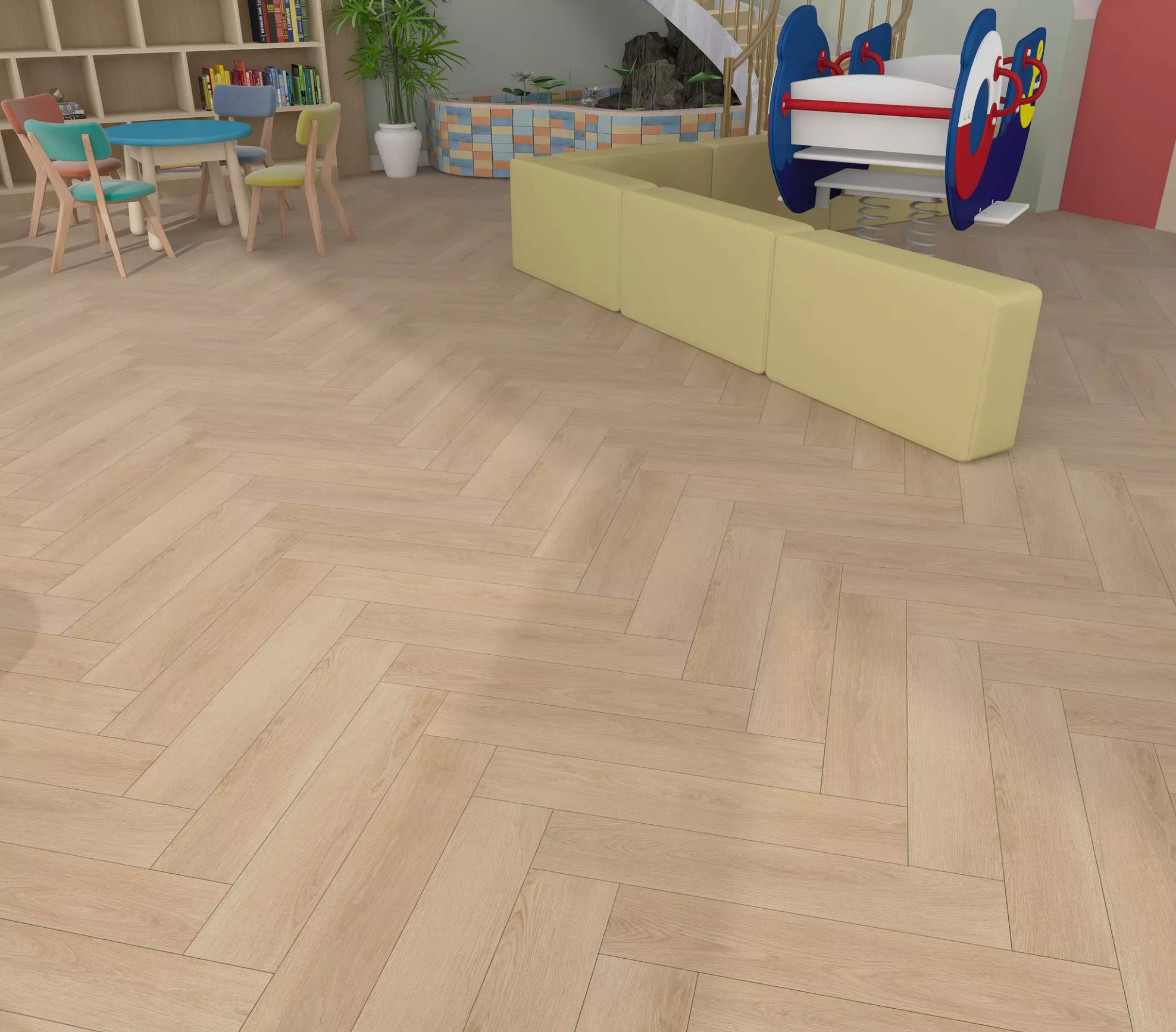 Wood 207 Herringbone - Click PVC Visgraat Vloer