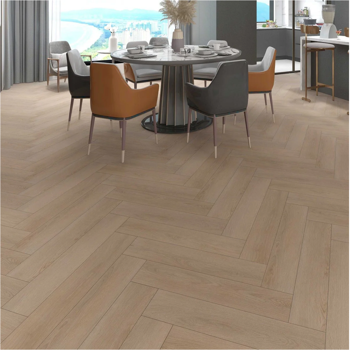 Wood 204 Herringbone - Click pvc visgraat vloer