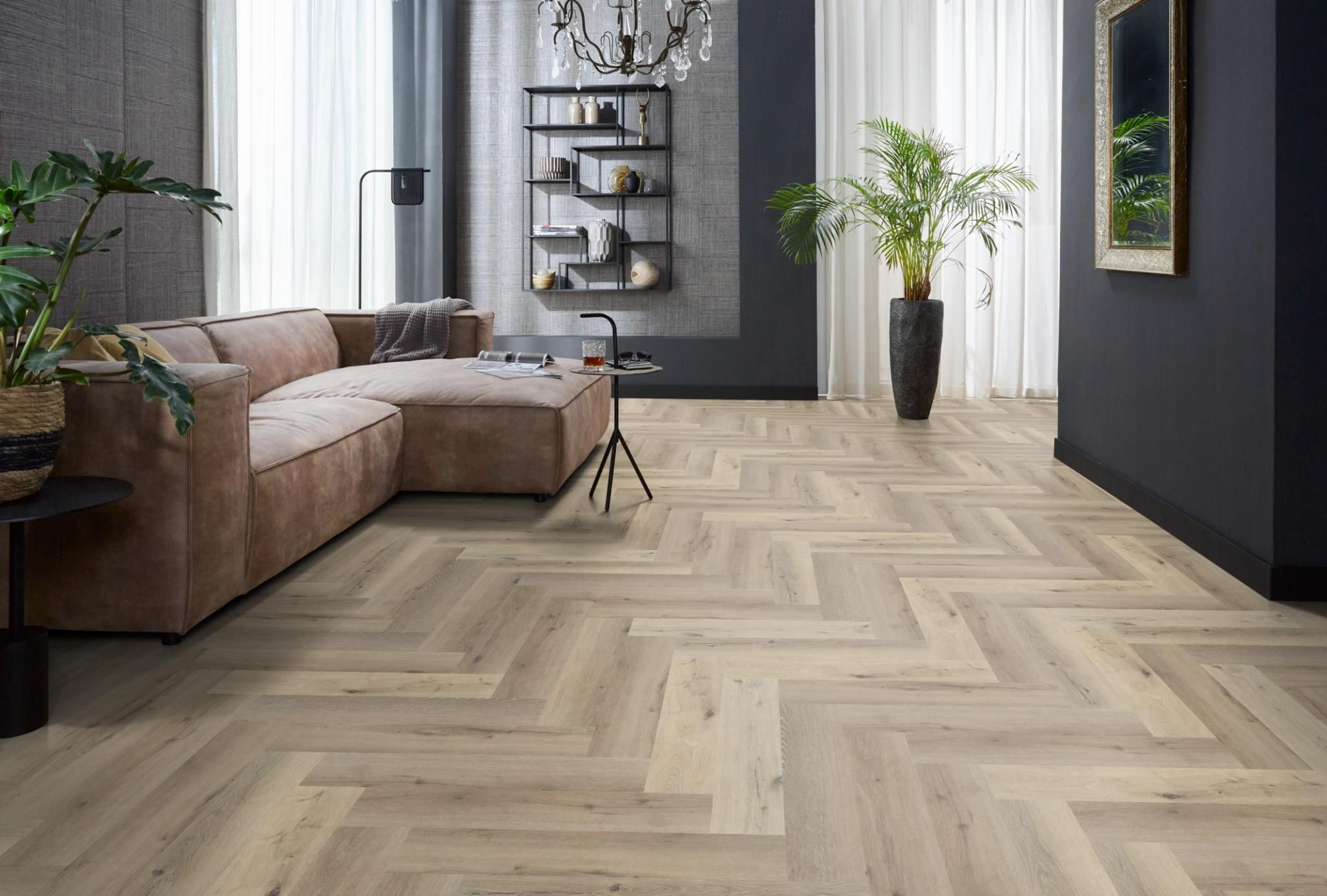 YUP Visgraat Herringbone Light Oak Click PVC