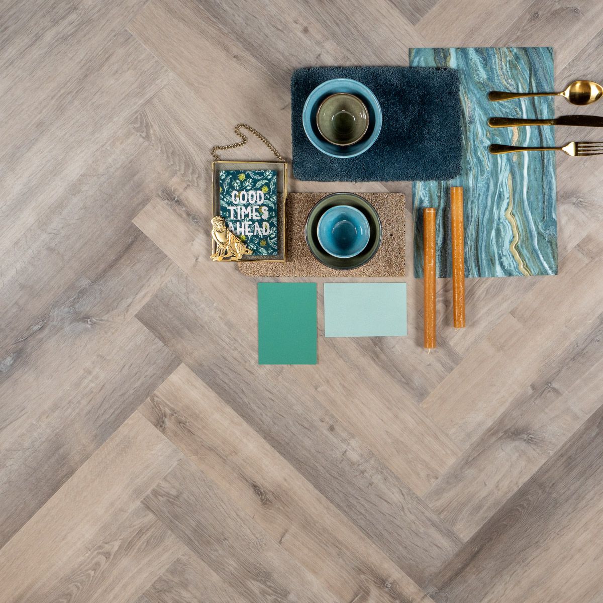 Mist Herringbone - PVC klik